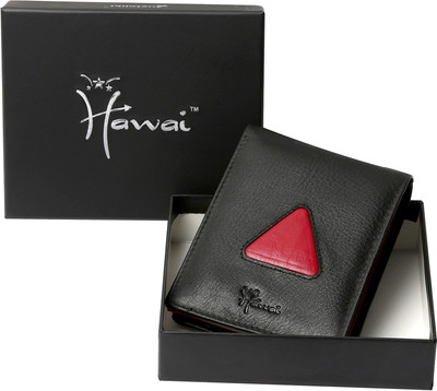 

Hawai Men Black, Red Genuine Leather Wallet(4 Card Slots)