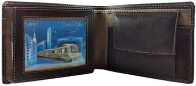 

Oaks Wood Men Black Genuine Leather Wallet(6 Card Slots)