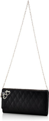 

Anglopanglo Women Evening/Party Black PU Sling Bag