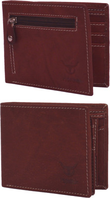 

Hidelink Men Brown Genuine Leather Wallet, Reddish brown