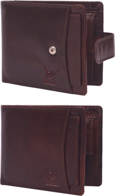 

Hidelink Men Brown Genuine Leather Wallet, Reddish brown