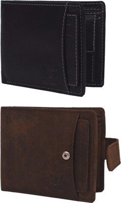 

Hidelink Men Multicolor Genuine Leather Wallet, Black & brown