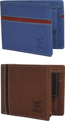 

Hidelink Men Multicolor Genuine Leather Wallet, Blue & brown
