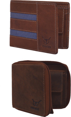 

Hidelink Men Brown Genuine Leather Wallet