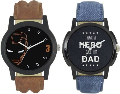 Rage Enterprise New Fashion 0004-0007 Fast Selling 2 Combo Branded Leather Analog Watch - For Boys and Men Watch  - For Boys   Watches  (Rage Enterprise)