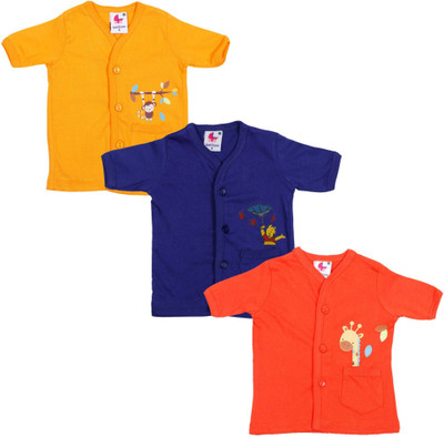 

Softcare Soft short sleeve front open baby shirt 3pcs set(Flame orange, Royal blue, Mandarin red)