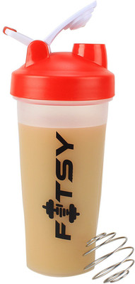 

FITSY Gym Bottle with Spring Ball- 600 ml Shaker(Pack of 1, Red)