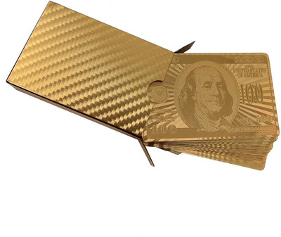 

VibeX ® Gold foil $100 Franklin Logo Waterproof Cards(Gold)