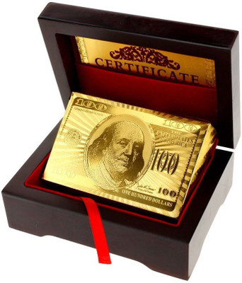 

VibeX ™ Poker Gold Plated Playing Cards - Dollar Design(Gold)