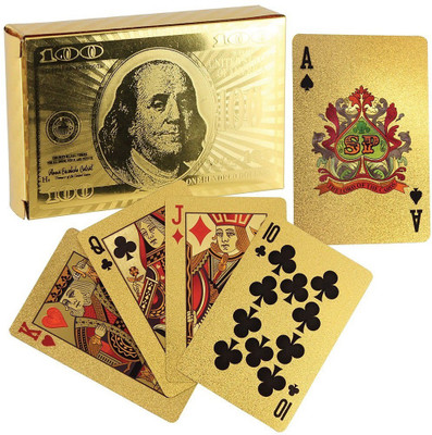 VibeX ® Gold Playing Cards 24k Carat Gold Plated Game Poker Deck-Authentic & Certified(Gold)