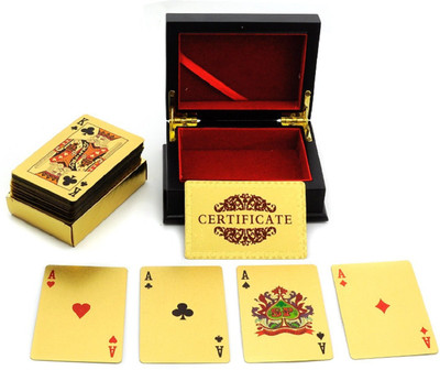 

VibeX ® Poker 24k Gold Foil Playing Cards Dollars Statue of Liberty Waterproof(Gold)