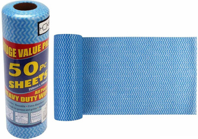 

HOKIPO Reusable Super Absorbent Cleaning Wipes Roll Value Pack, 1 Roll (50 Pc Sheet - 250x300mm each) Wet and Dry Microfibre Cleaning Cloth
