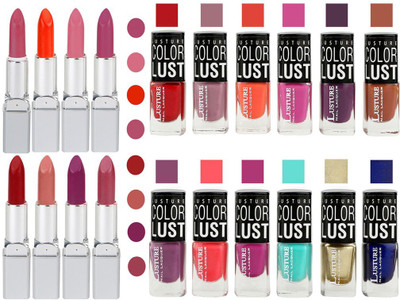 

Ramble Lipstick and Nail polish Neon Shades Gift Pack set combo 0010(Set of 20)