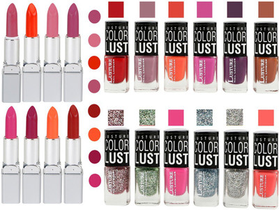 

Ramble Lipstick and Nail polish Neon Shades Gift Pack set combo 0017(Set of 20)