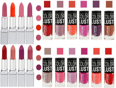 

Ramble Lipstick and Nail polish Neon Shades Gift Pack set combo 0007(Set of 20)