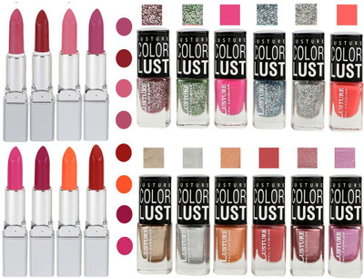 

Ramble Lipstick and Nail polish Neon Shades Gift Pack set combo 00050(Set of 20)