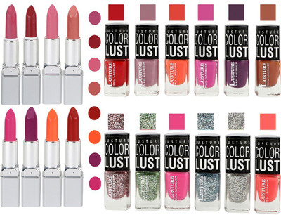 

Ramble Lipstick and Nail polish Neon Shades Gift Pack set combo 0028(Set of 20)