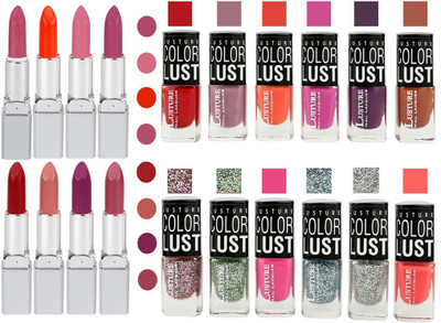 

Ramble Lipstick and Nail polish Neon Shades Gift Pack set combo 0013(Set of 20)