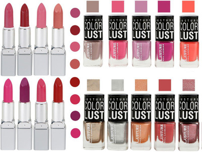 

Ramble Lipstick and Nail polish Neon Shades Gift Pack set combo 0030(Set of 20)
