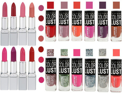 

Ramble Lipstick and Nail polish Neon Shades Gift Pack set combo 0037(Set of 20)