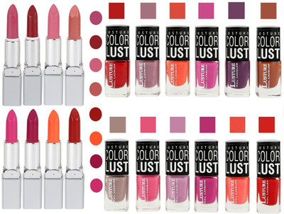 

Ramble Lipstick and Nail polish Neon Shades Gift Pack set combo 0042(Set of 20)