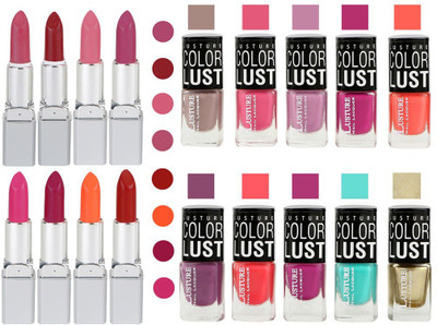 

Ramble Lipstick and Nail polish Neon Shades Gift Pack set combo 0026(Set of 20)