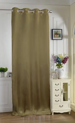 Lushomes 230 cm (8 ft) Polyester Room Darkening Door Curtain Single Curtain(Solid, Brown)