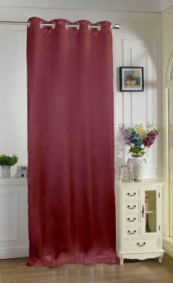 Lushomes 275 cm (9 ft) Polyester Room Darkening Long Door Curtain Single Curtain(Solid, Burgundy)