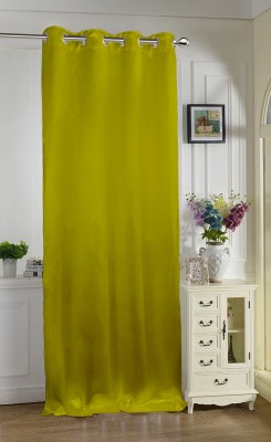 Lushomes 275 cm (9 ft) Polyester Room Darkening Long Door Curtain Single Curtain(Solid, Green)