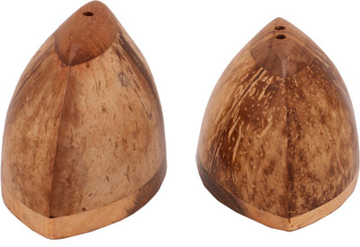 

Cocotensils Hand made stylish salt and pepper containers set of coconut shell made salt and pepper Pack of 2 Dinner Set(Bamboo)