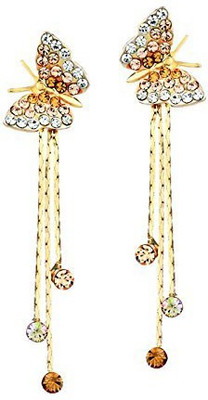 YELLOW CHIMES Butterfly and Strings Crystal Alloy Drops & Danglers