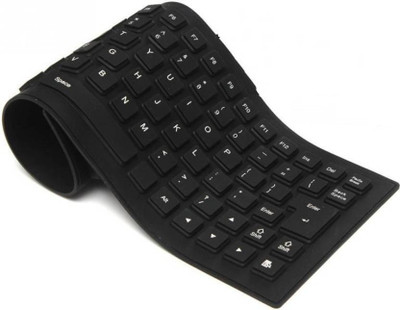 Plutofit 85 Keys Silicone Rubber Waterproof Flexible Foldable Wired USB Multi-device Keyboard(Black) Flipkart