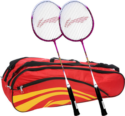 

Li-Ning Smash XP 708 (Set of 2) Badminton Racquets + ABDJ118 Kitbag Red Badminton Kit