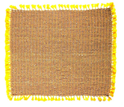 

SHIVOHAM Silk Prayer Mat 5 Mukhi Rudraksha Mat(Brown, Large)