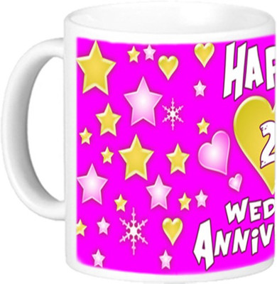 

Akcesstronics Happy 2nd Wedding Anniversary Plastic Mug(350 ml), White