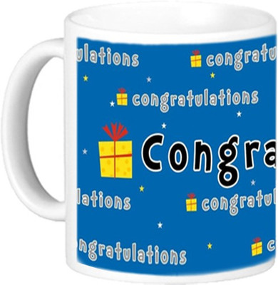 

Akcesstronics Congratulations Plastic Mug(350 ml), White