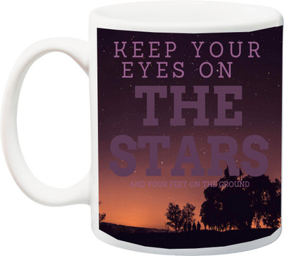 

ME&YOU Motivational Quotes 039 Keep Your Eyes On The Stars Printed Ceramic Mug(325 ml), Multicolor
