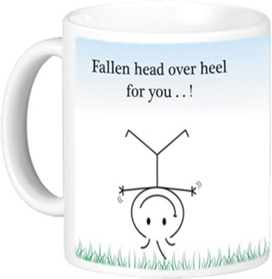 

Akcesstronics Head Over Heel Plastic Mug(350 ml), White
