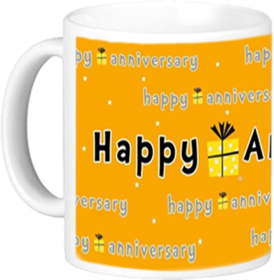 

Akcesstronics Happy Anniversary Plastic Mug(350 ml), White