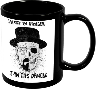 

Thirsty Guys I Am The Danger Black Ceramic Mug(325 ml), Multicolor