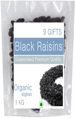 

9 GIFTS afghanistan black seedless Raisins(1 kg, Pouch)