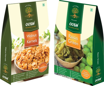 

Oosh Walnut Kernel & Green Raisin Walnuts, Raisins(450 g, Box)