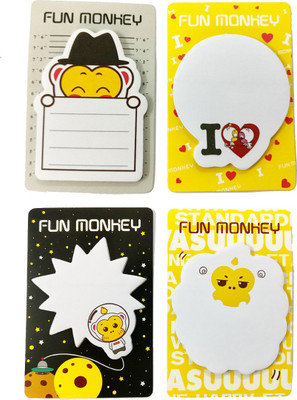 

Fusen collection Fun monkey 20 Sheets Sticky notes, 4 Colors(Set Of 4, Yellow)