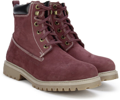 

Woodland Leather Boots For Men(Maroon, Lmaroon