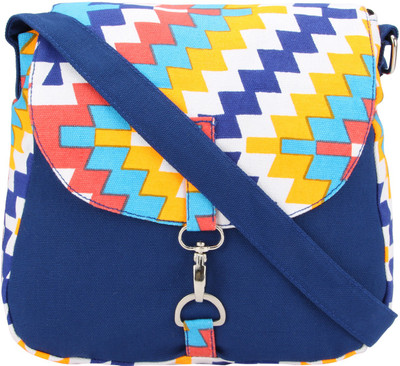 

Vivinkaa Women Casual Blue Canvas Sling Bag