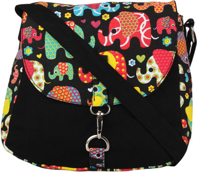 

Vivinkaa Women Casual Black Canvas Sling Bag