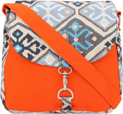 

Vivinkaa Women Casual Orange Canvas Sling Bag