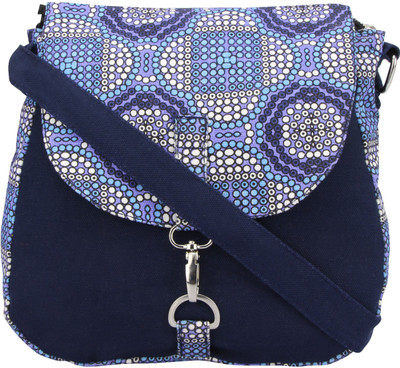 

Vivinkaa Women Casual Blue Canvas Sling Bag