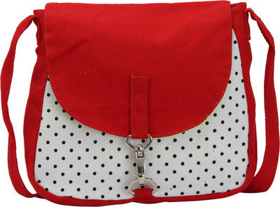 

Vivinkaa Women Casual Red Canvas Sling Bag