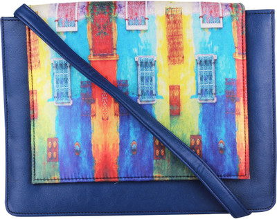 

Vivinkaa Women Casual Blue Leatherette Sling Bag